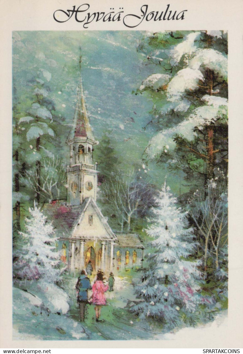 Happy New Year Christmas CHURCH Vintage Postcard CPSM #PAY447.GB - Nouvel An