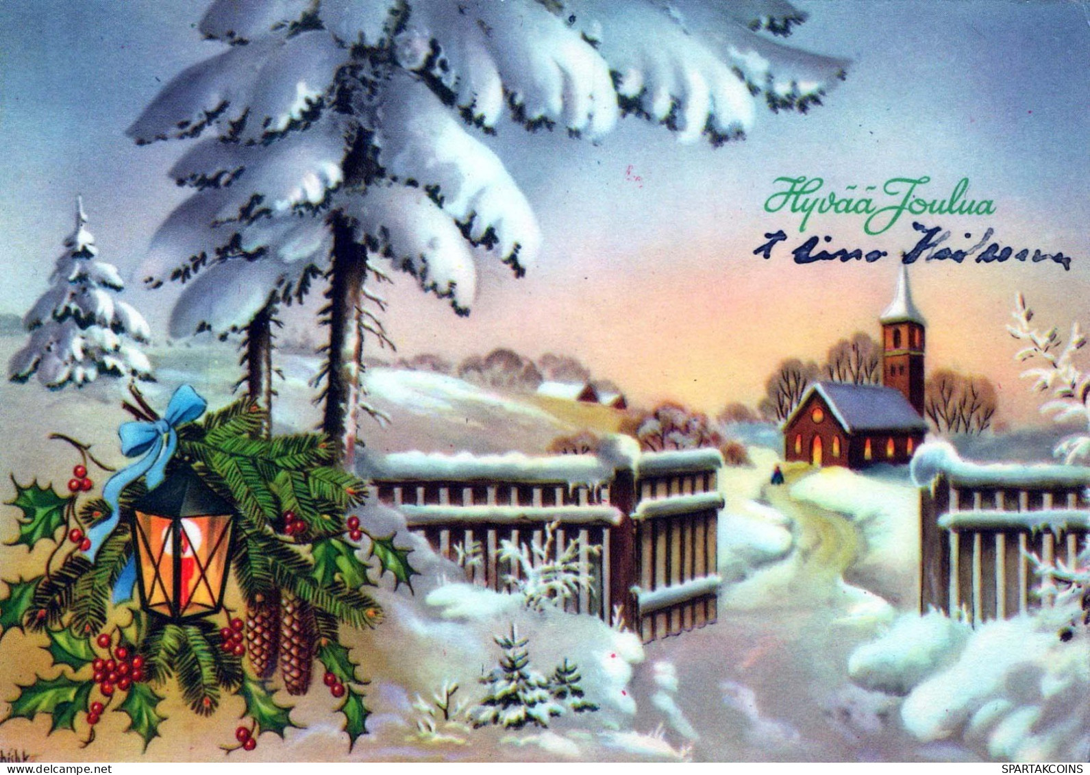 Happy New Year Christmas CHURCH Vintage Postcard CPSM #PAY325.GB - New Year