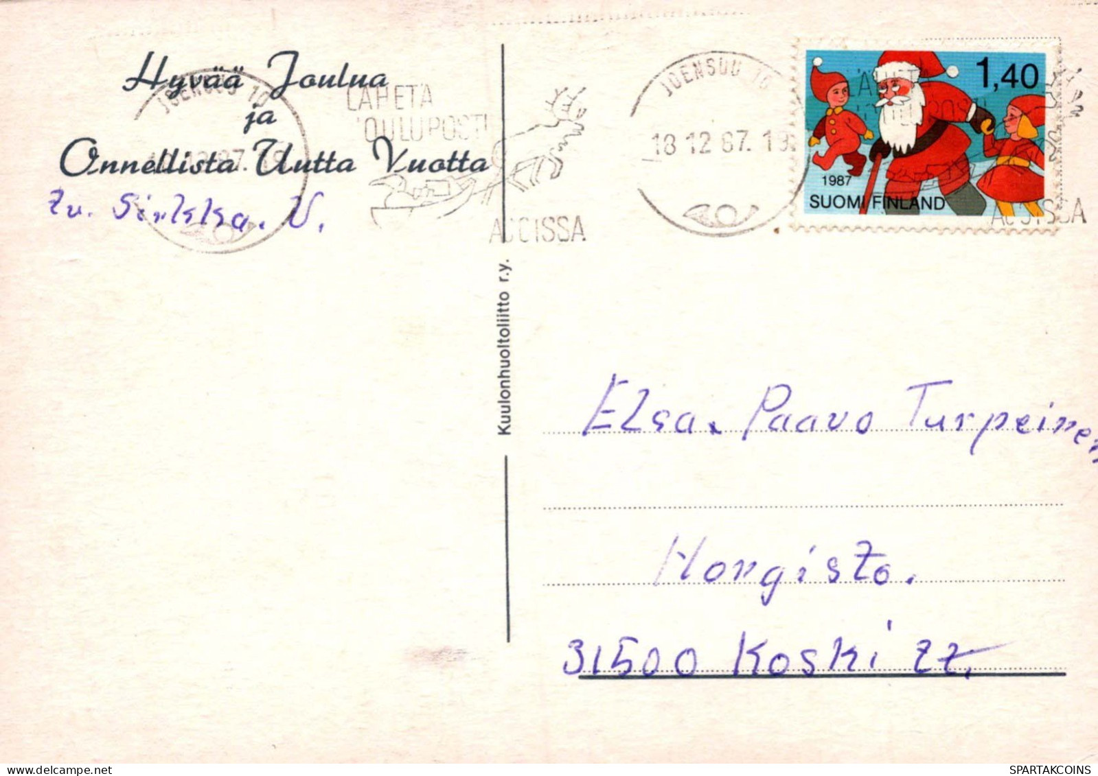 Happy New Year Christmas Vintage Postcard CPSM #PAW881.GB - Año Nuevo