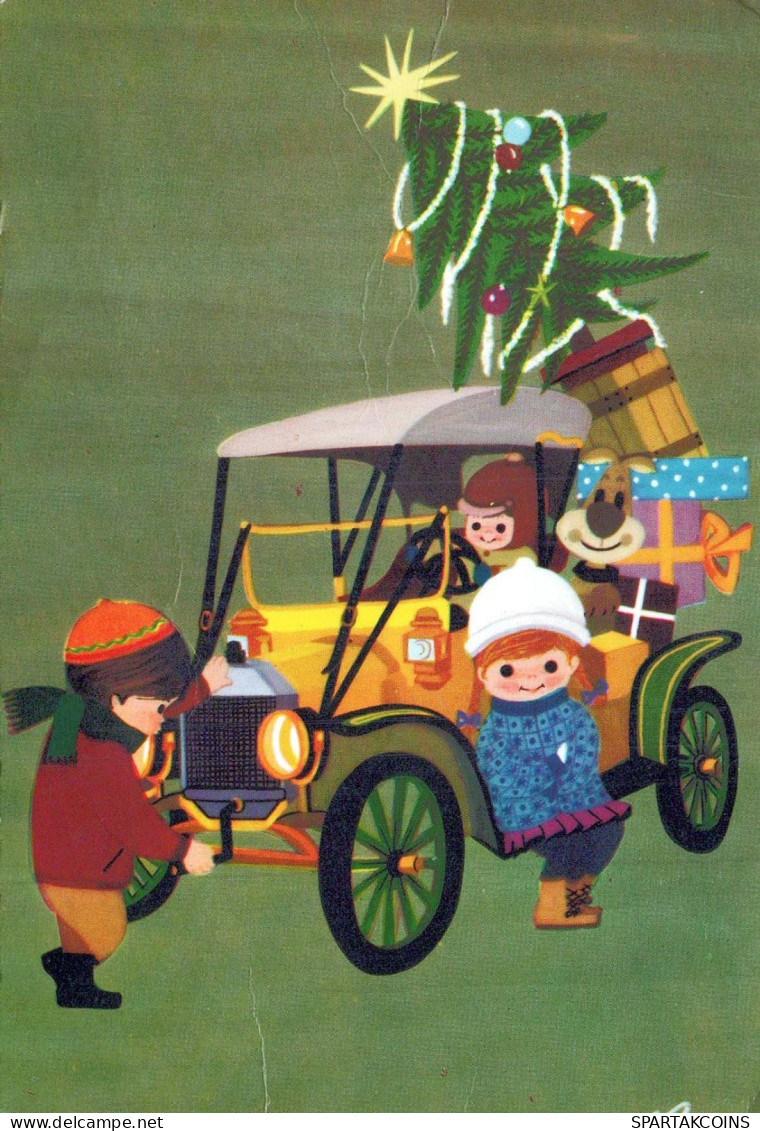 Happy New Year Christmas CHILDREN Vintage Postcard CPSM #PAY070.GB - Año Nuevo