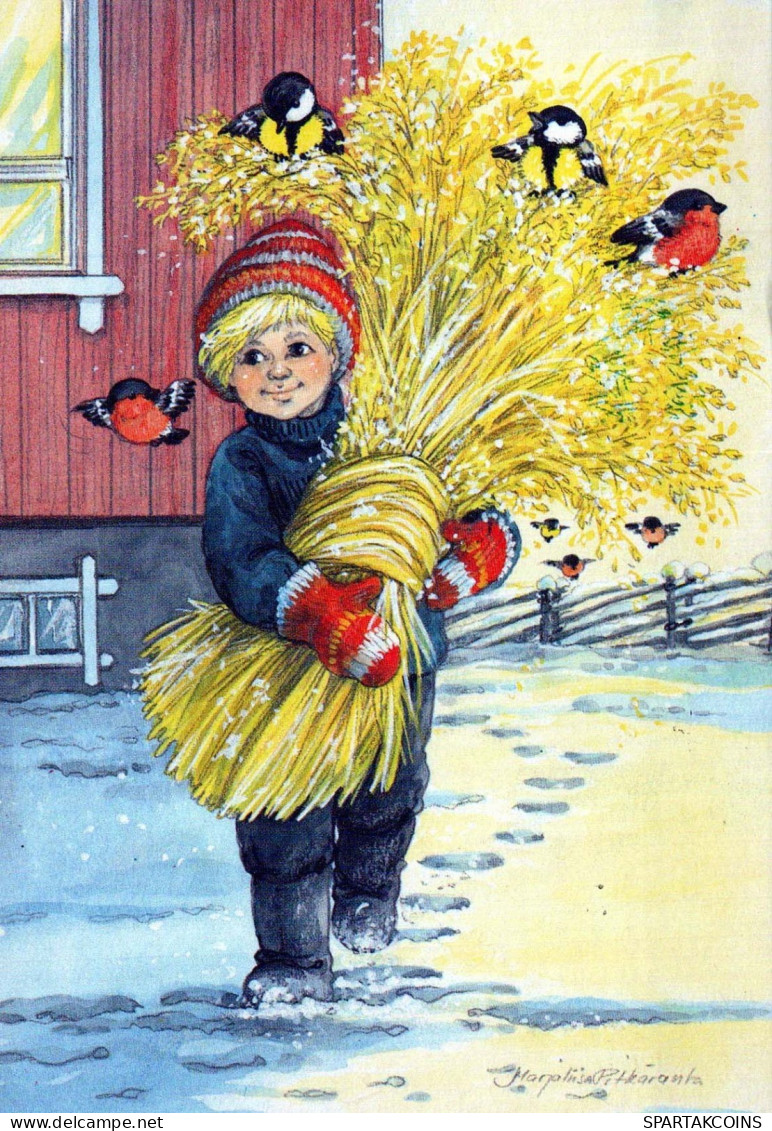 Happy New Year Christmas CHILDREN Vintage Postcard CPSM #PAW372.GB - New Year