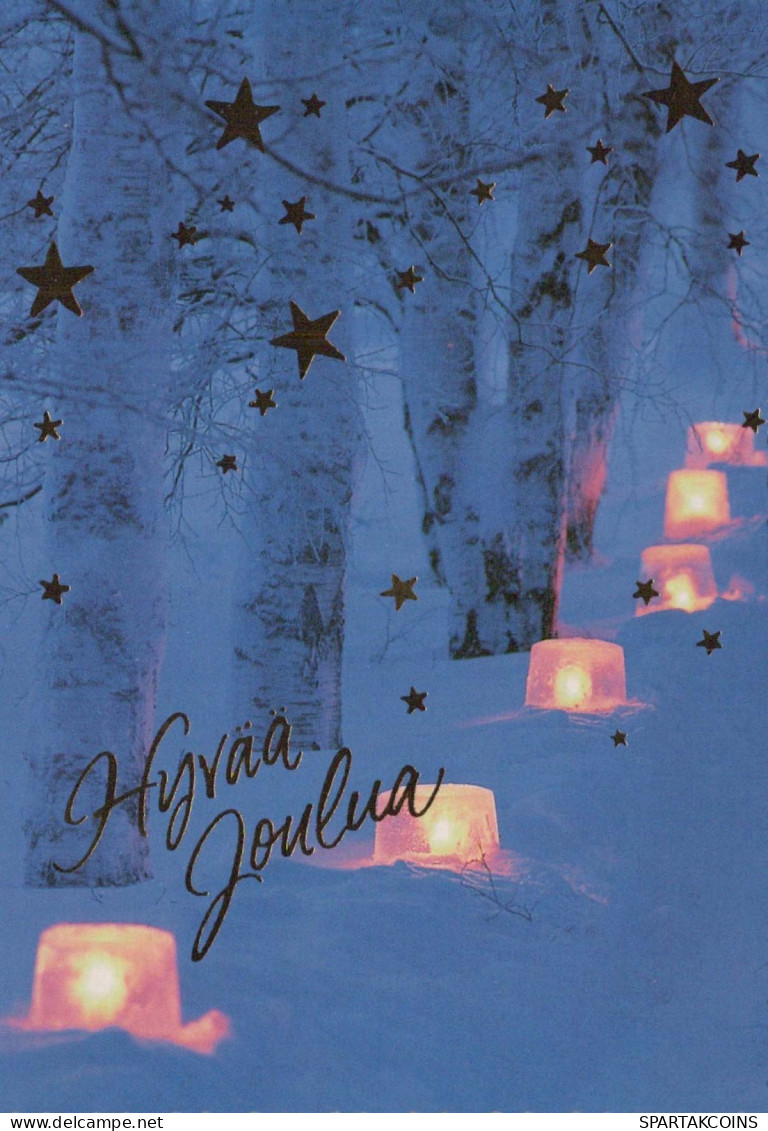 Happy New Year Christmas CANDLE Vintage Postcard CPSM #PAW071.GB - Año Nuevo