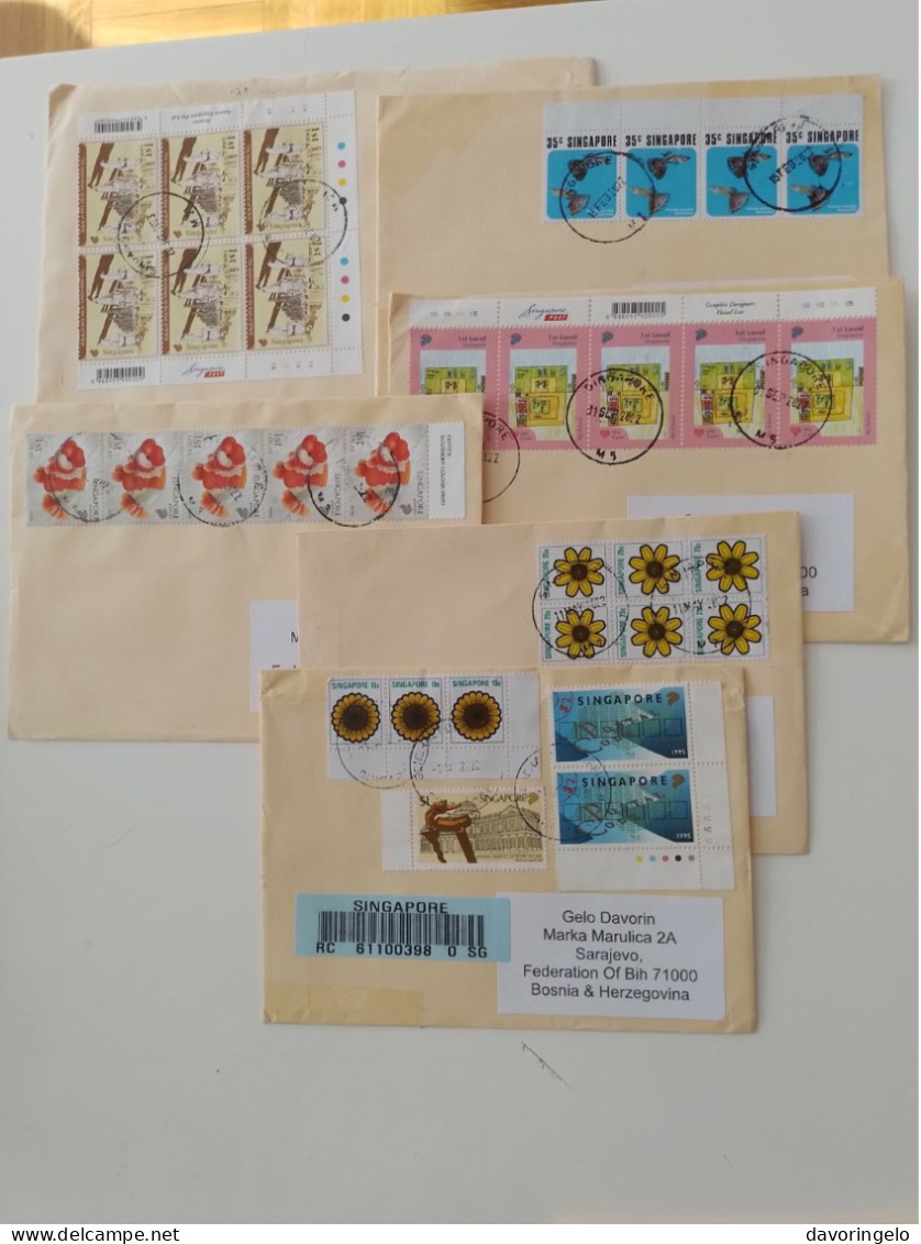 SINGAPORE, 13 Letters From Singapore To Bosnia-Herzegovina - Singapour