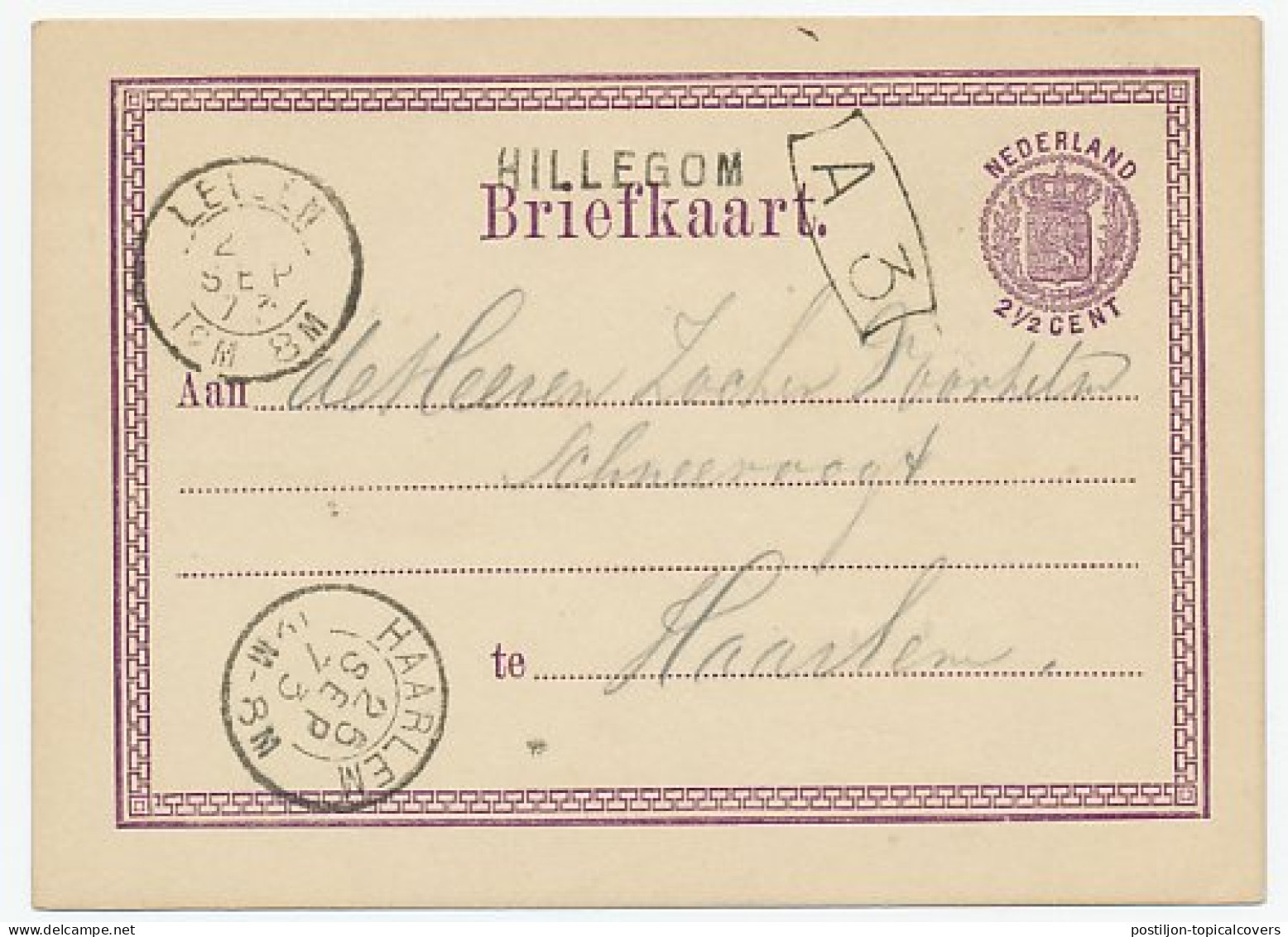 Naamstempel Hillegom 1873 - Brieven En Documenten