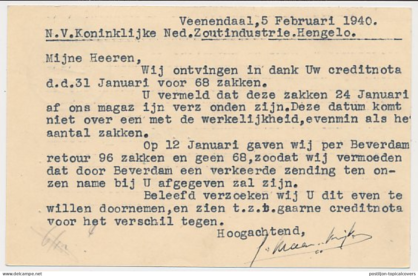 Firma Briefkaart Veenendaal 1940 - Groothandel - Unclassified