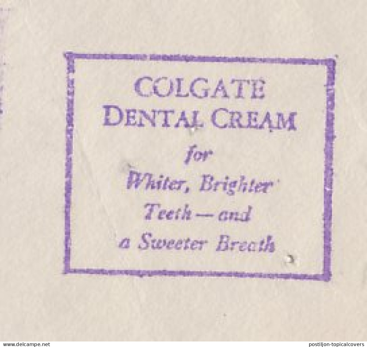 Meter Top Cut USA 1936 Dental Creame - Colgate - Geneeskunde