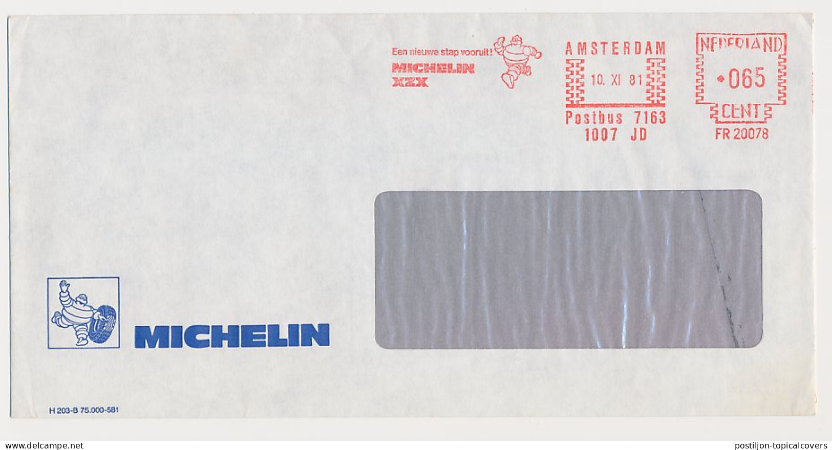 Meter Cover Netherlands 1981 Tire - Michelin XZX - Non Classés