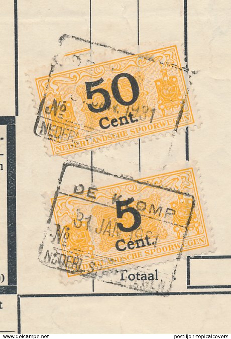 Vrachtbrief / Spoorwegzegel N.S. De Klomp - S Hertogenbosch 1931 - Ohne Zuordnung