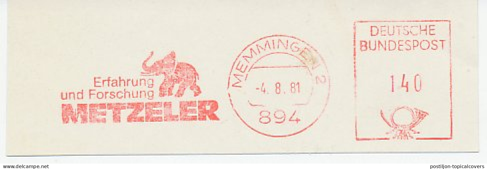 Meter Cut Germany 1981 Elephant - Other & Unclassified