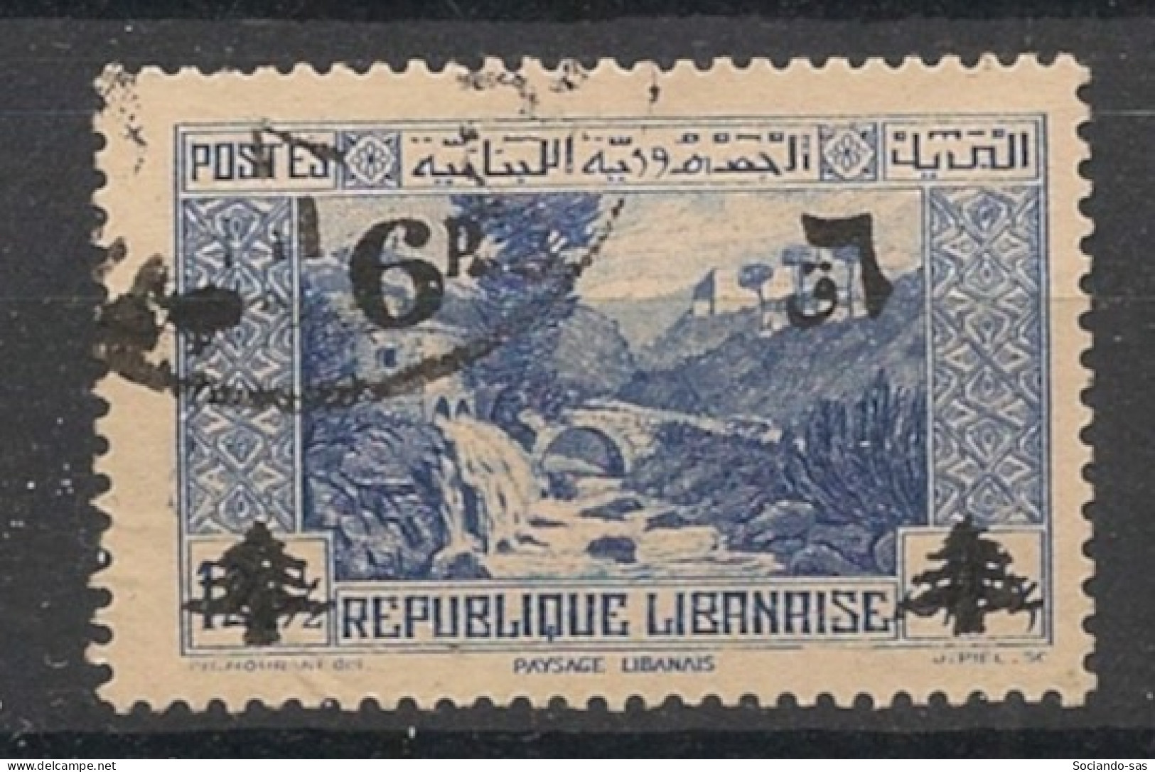 GRAND LIBAN - 1943-45 - N°YT. 184 - 6pi Sur 12pi50 Outremer - Oblitéré / Used - Used Stamps