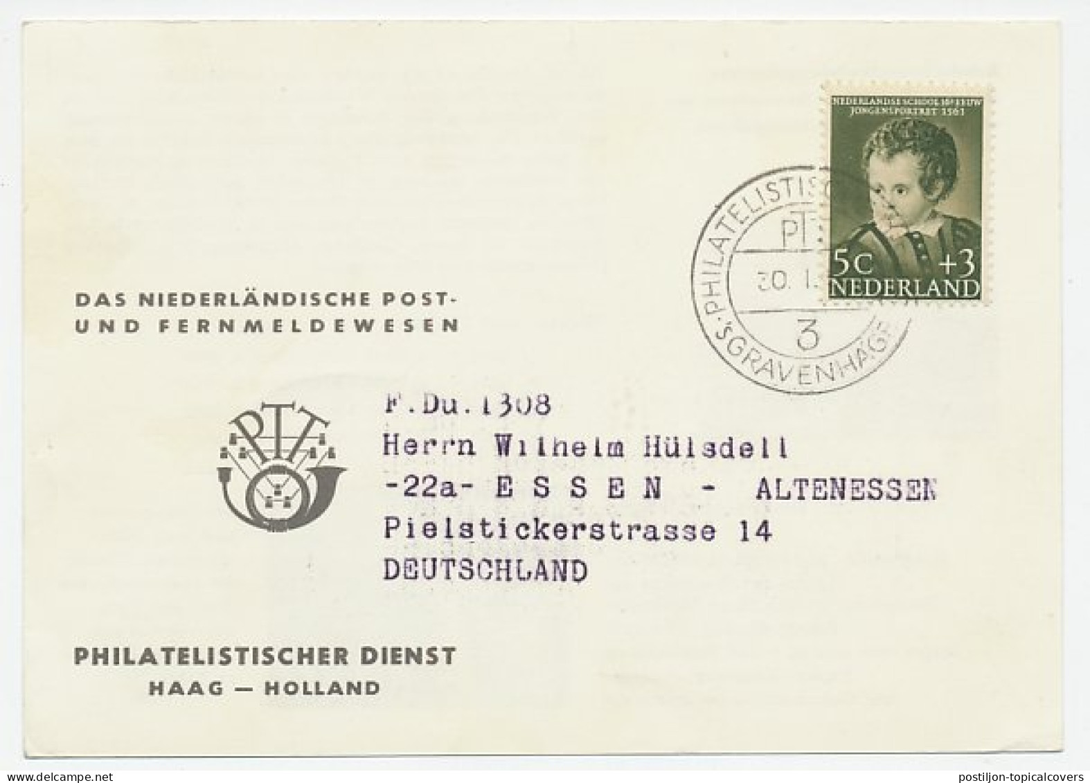 PTT Introductiekaart ( Duits ) Em. Lepra 1956 N.N.G. - Ohne Zuordnung