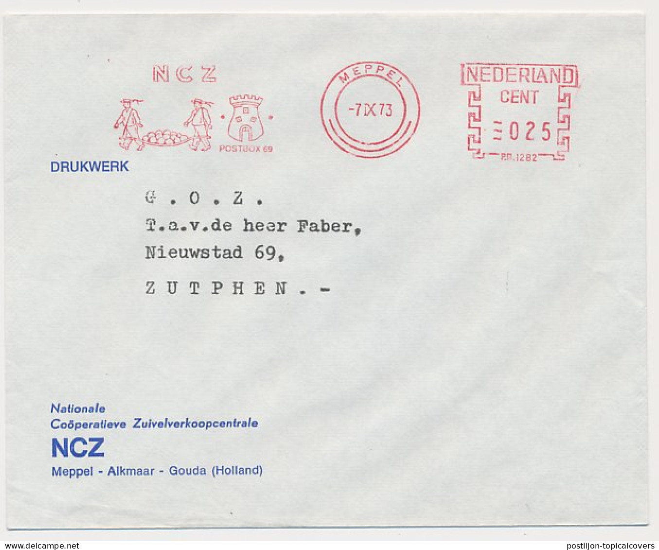 Meter Cover Netherlands 1973 Cheese Carriers - Meppel - Alimentation