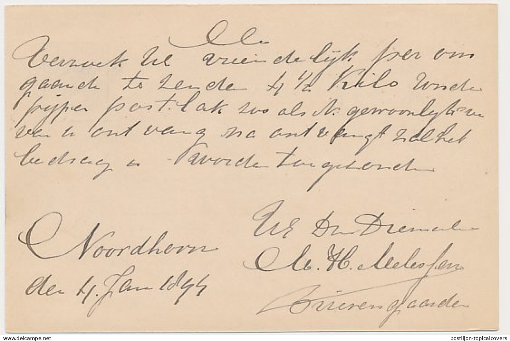 Kleinrondstempel Noordhorn 1894 - Afz. Brievengaarder - Unclassified