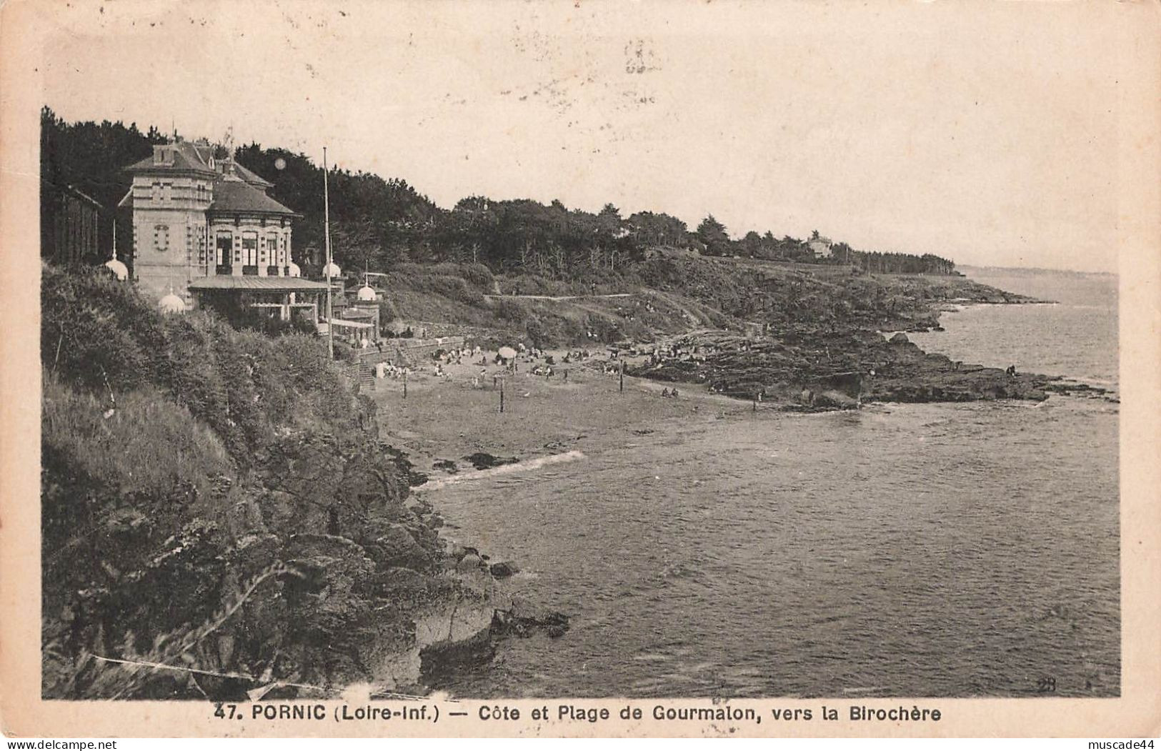 PORNIC - COTE ET PLAGE DE GOURMALON VERS LA BIROCHERE - Pornic