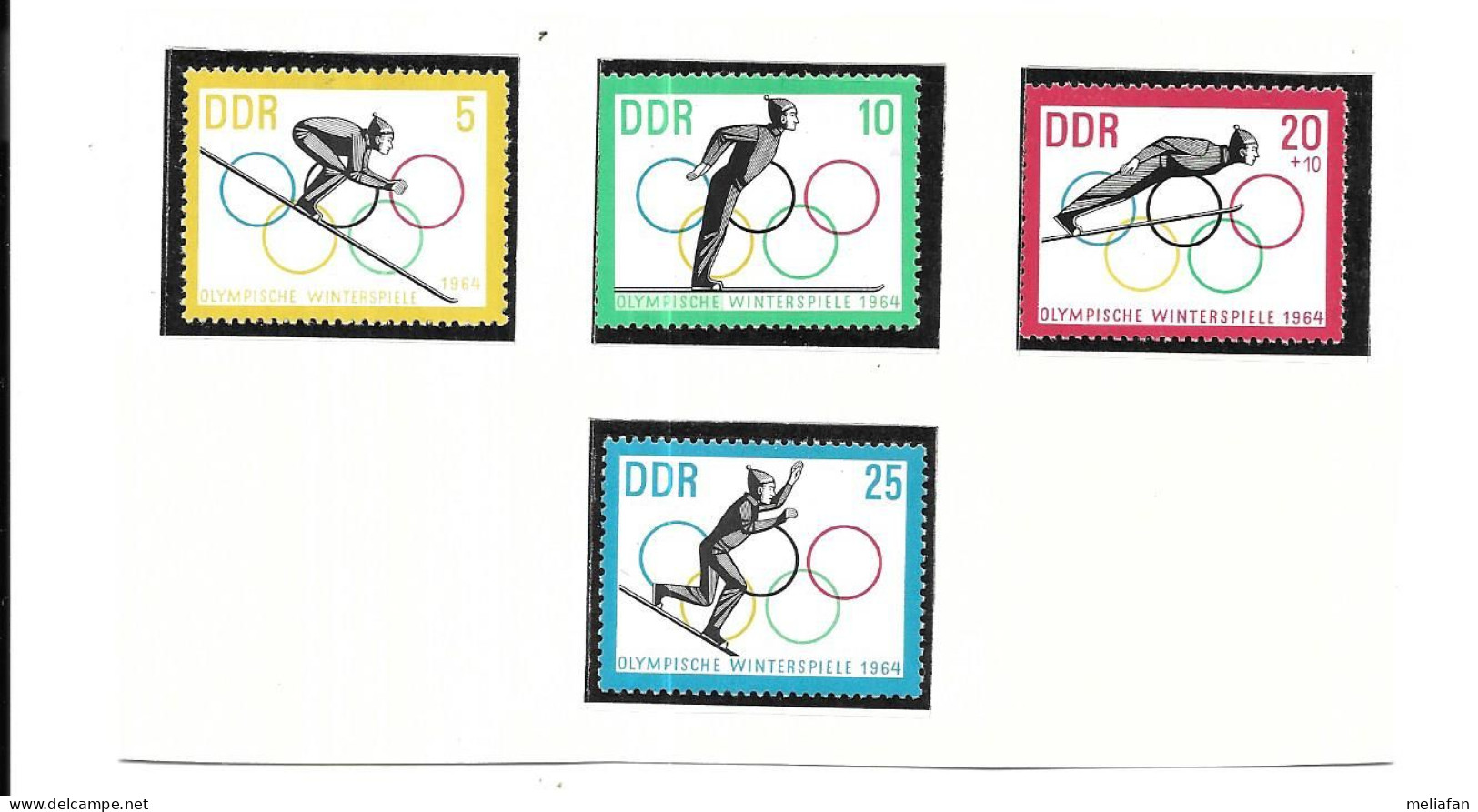 DF72 - TIMBRES POSTE DDR - JEUX OLYMPIQUES 1964 - SAUT A SKI - Winter 1964: Innsbruck