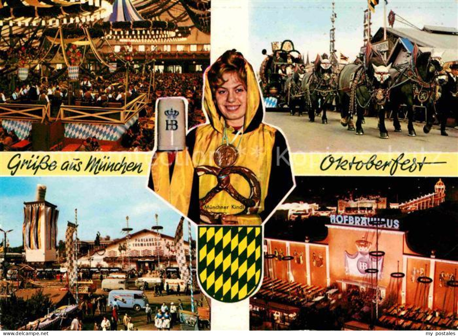 72630058 Muenchner Kindl Oktoberfest Brauerei-Pferdegespann Hofbraeuhaus  Muench - Muenchen