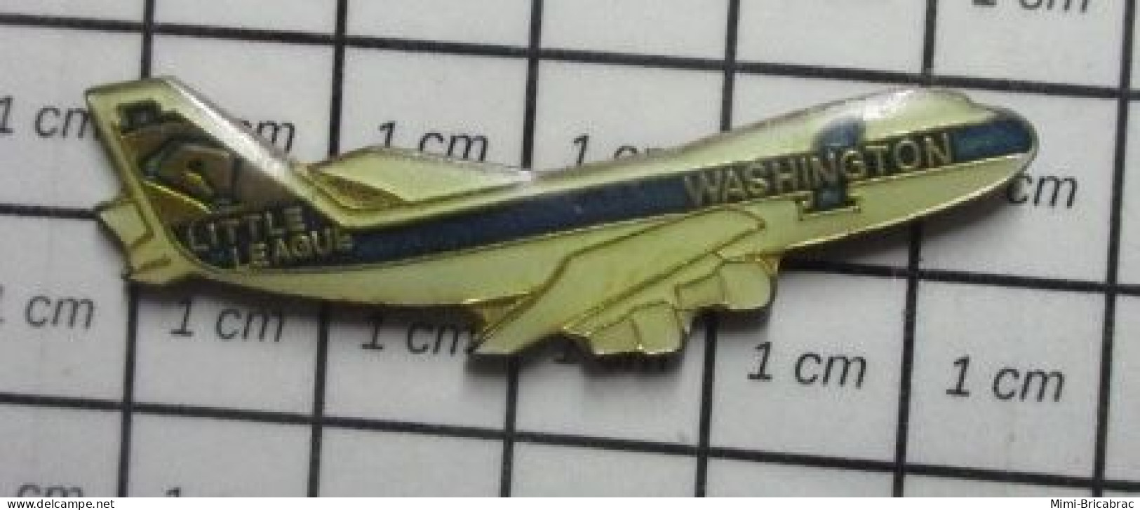 912e Pin's Pins / Beau Et Rare / AVIATION / AVION BOEING 747 LITTLE LEAGUE WASHINGTON Grand Pin's - Avions