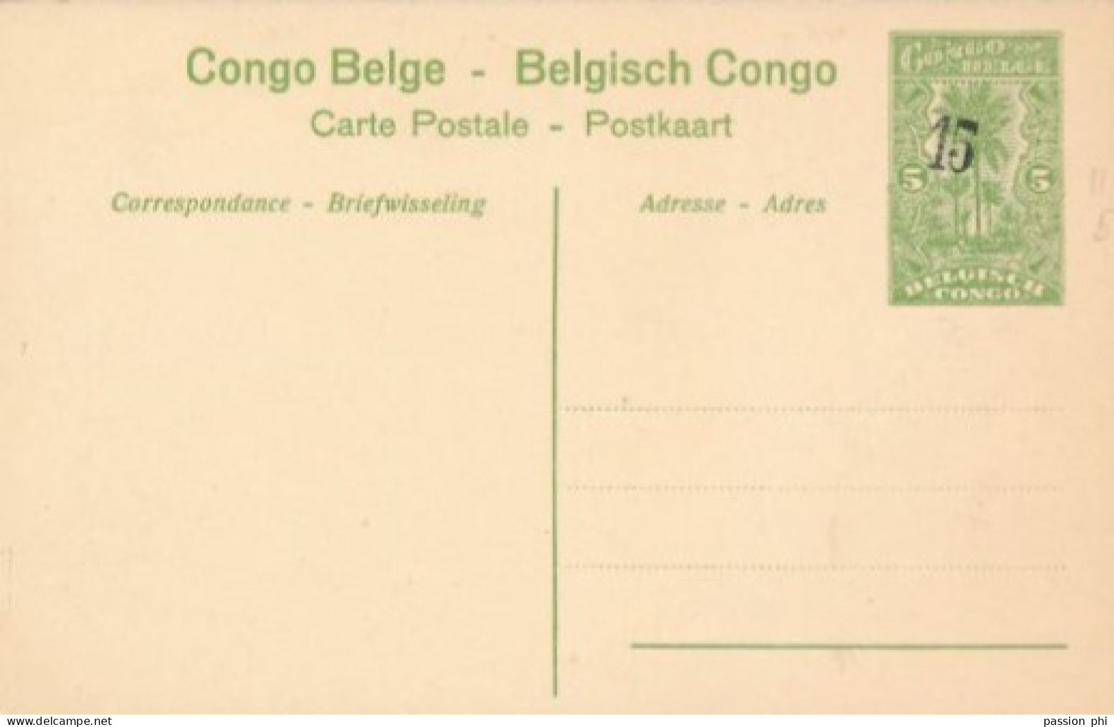 ZAC BELGIAN CONGO  PPS SBEP 52 VIEW 43 UNUSED - Ganzsachen