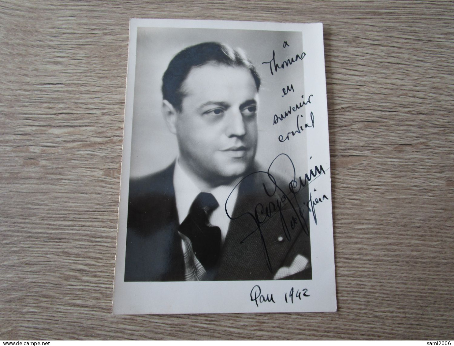 CPA PHOTO CHANTEUR ? TENOR ? GEORGES ...DEDICACE PAU 1942 - Photographie