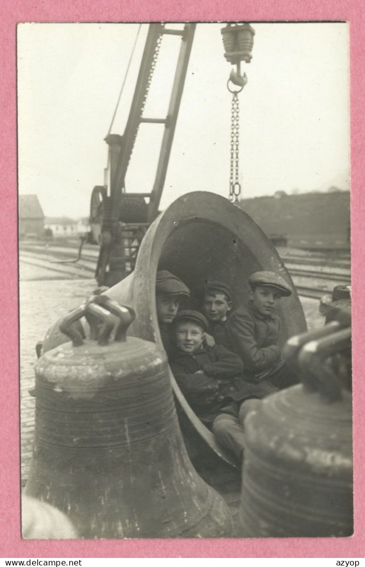 67 - Val De Villé - Gare De VILLE - Bahnhof - Carte Photo - Départ Des Cloches Pour La Fonte - Grue Chargement - Enfants - Other & Unclassified