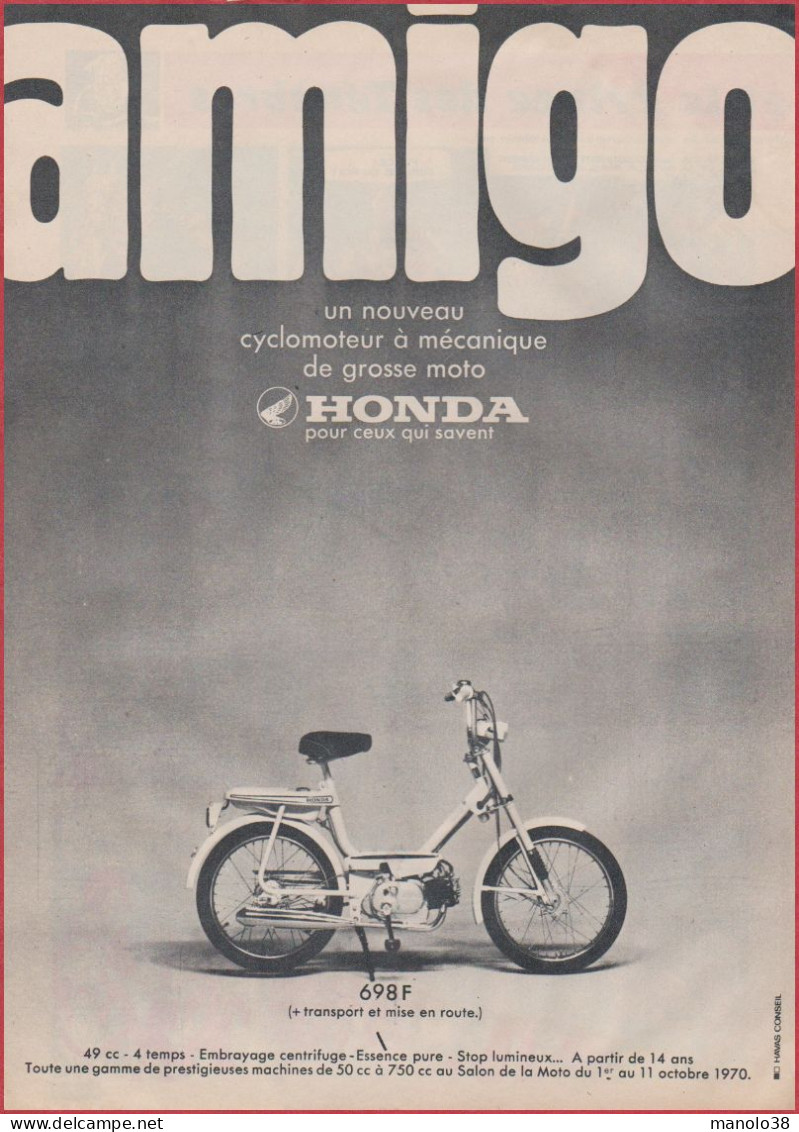 Amigo. Cyclomoteur Honda. 1970. - Werbung