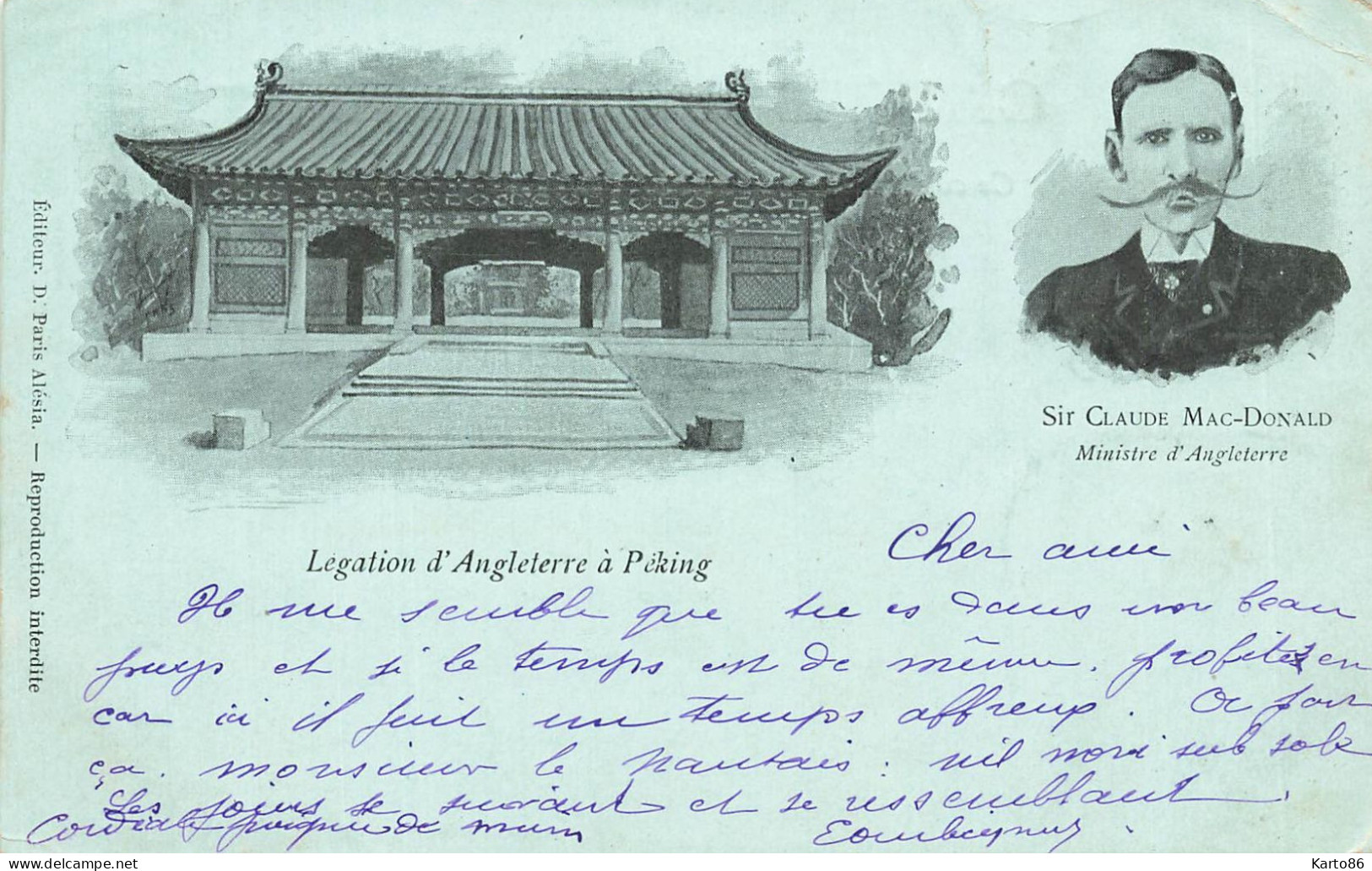 Pekin , China * Legation D'angleterre à Peking ( Sir Claude MAC DONALD Ministre ) * 1902 * Chine - Chine