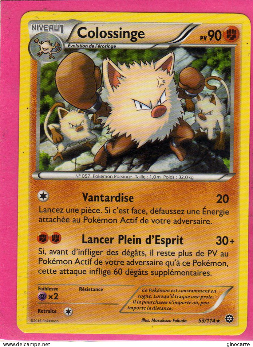 Carte Pokemon Francaise 2016 Xy Offencive Vapeur 53/114 Colossinge 90pv Neuve - XY