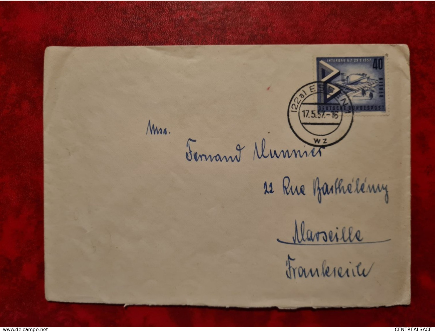 Lettre Allemagne 1957 CACHET ESSEN INTERBAU POUR MARSEILLE - Andere & Zonder Classificatie