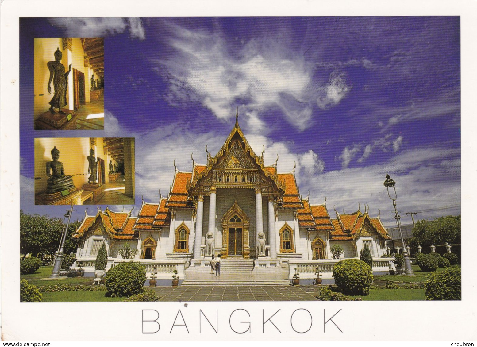 THAILANDE. PATTAYA ( ENVOYE DE) . BANGKOK " WAT BENCHAMABOPHIT  ". ANNEE 2002 +TEXTE +TIMBRE. FORMAT 16.5x12 Cm - Thailand