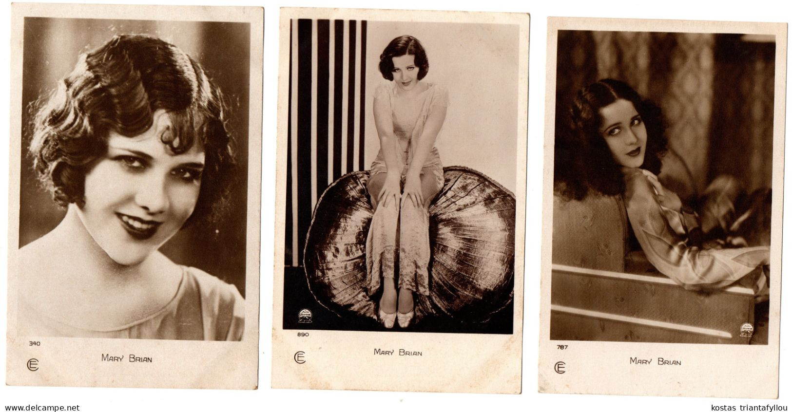 LOT 3, ACTRESS, MARY BRAIAN, 12 POSTCARDS - Actors