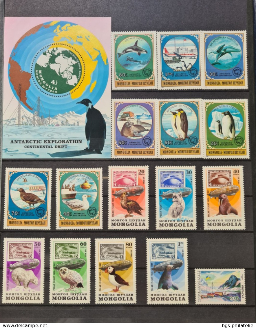 Collection de timbres sur le thème Amérique du Sud,  polaire.