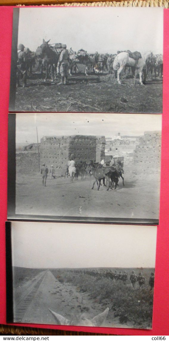 AFN Corps Expéditionnaire Français 5 Photos Casque Colonial Et Chemin De Fer 10.5x14.7cm - War, Military