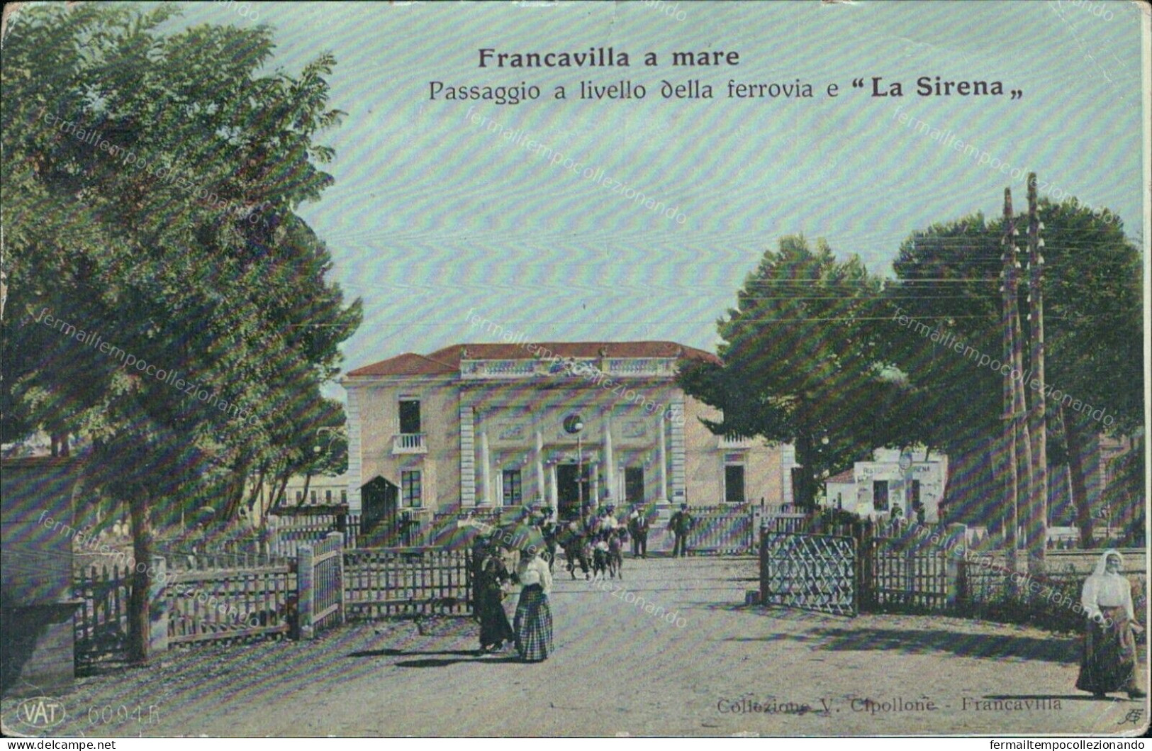 Cs165 Cartolina Francavilla Al Mare Passaggio A Livello Della Ferrovia Chieti - Chieti