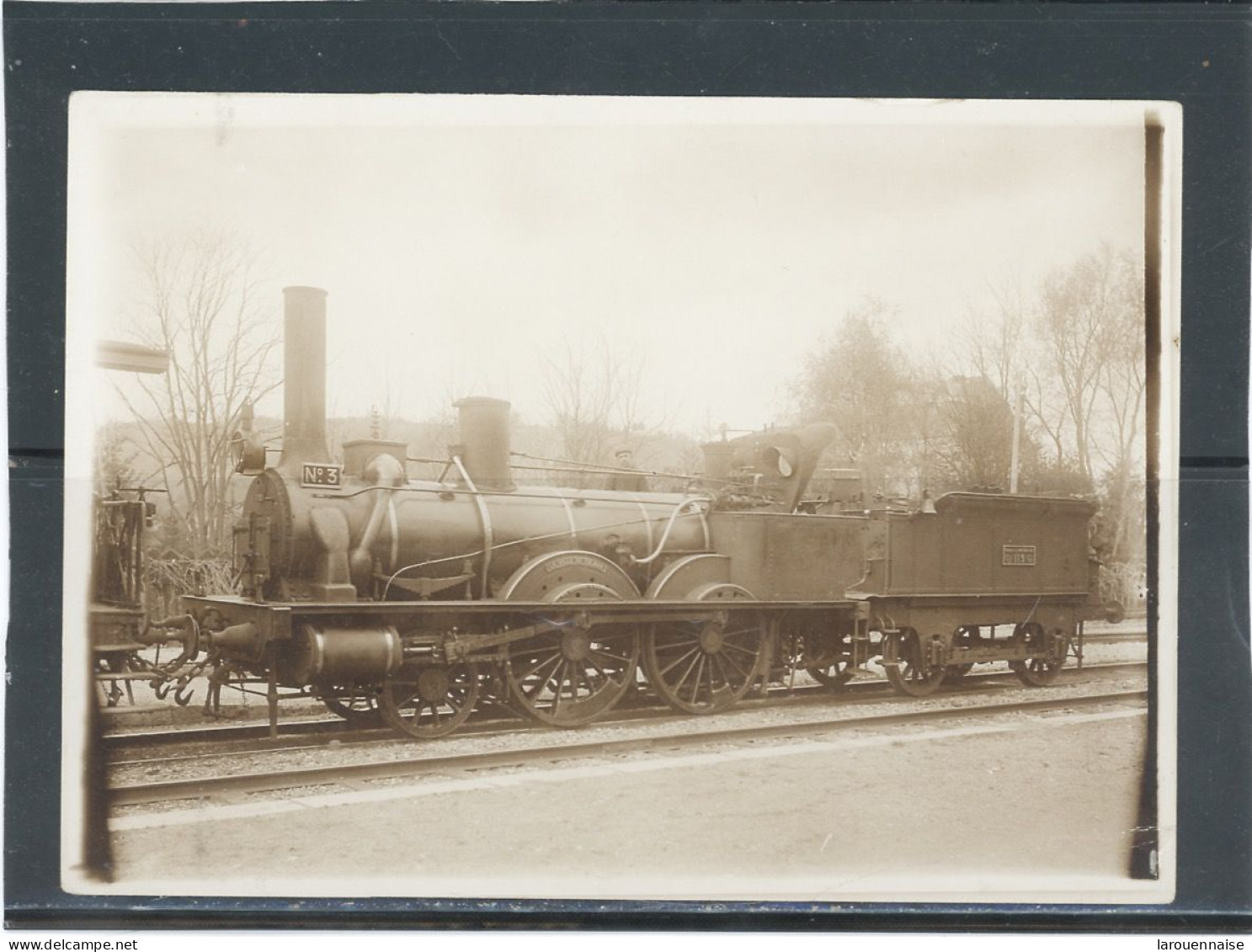 PHOTO (18x13 )CIRCA 1900 -LOCOMOTIVE N°3 . VILLE DE COLMAR - TENDER113 -LIGNE PARIS STRASBOURG - Trains