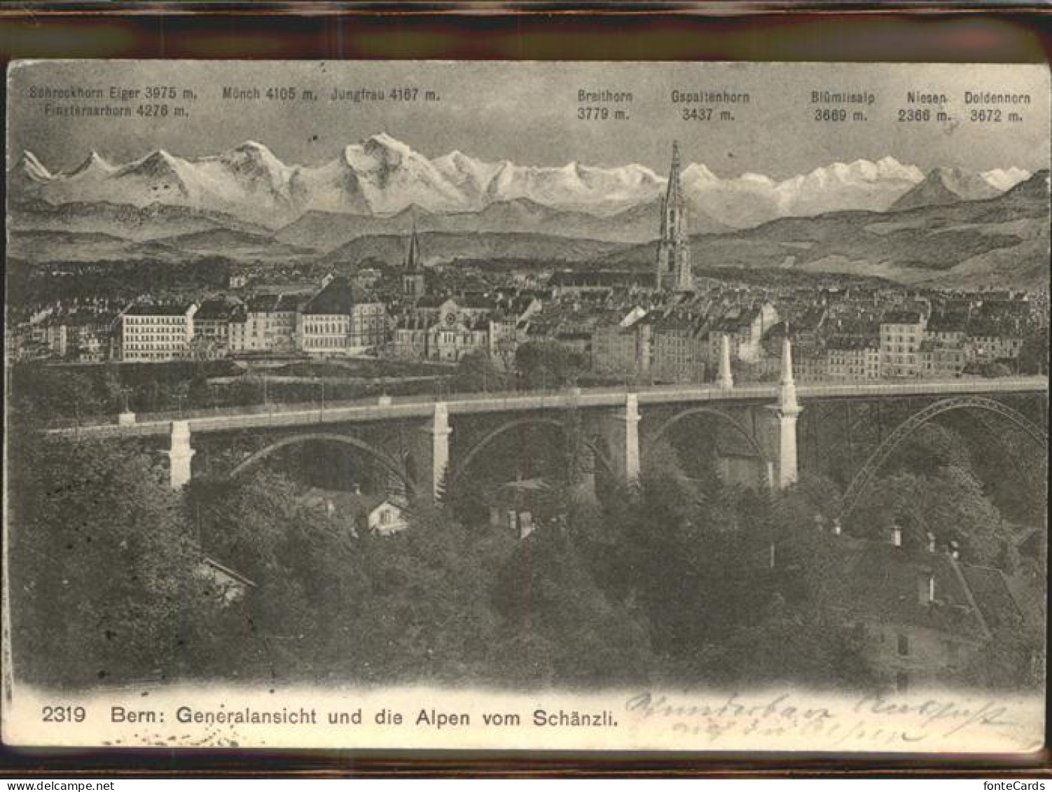 11306240 Bern BE Gesamtansicht Und Die Alpen Vom Schaenzli Bruecke Altstadt Bern - Other & Unclassified