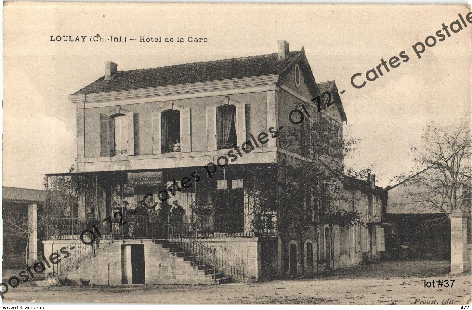 CPA  [17] Charente Maritime > Loulay - Hôtel De La Gare - Animée - Autres & Non Classés