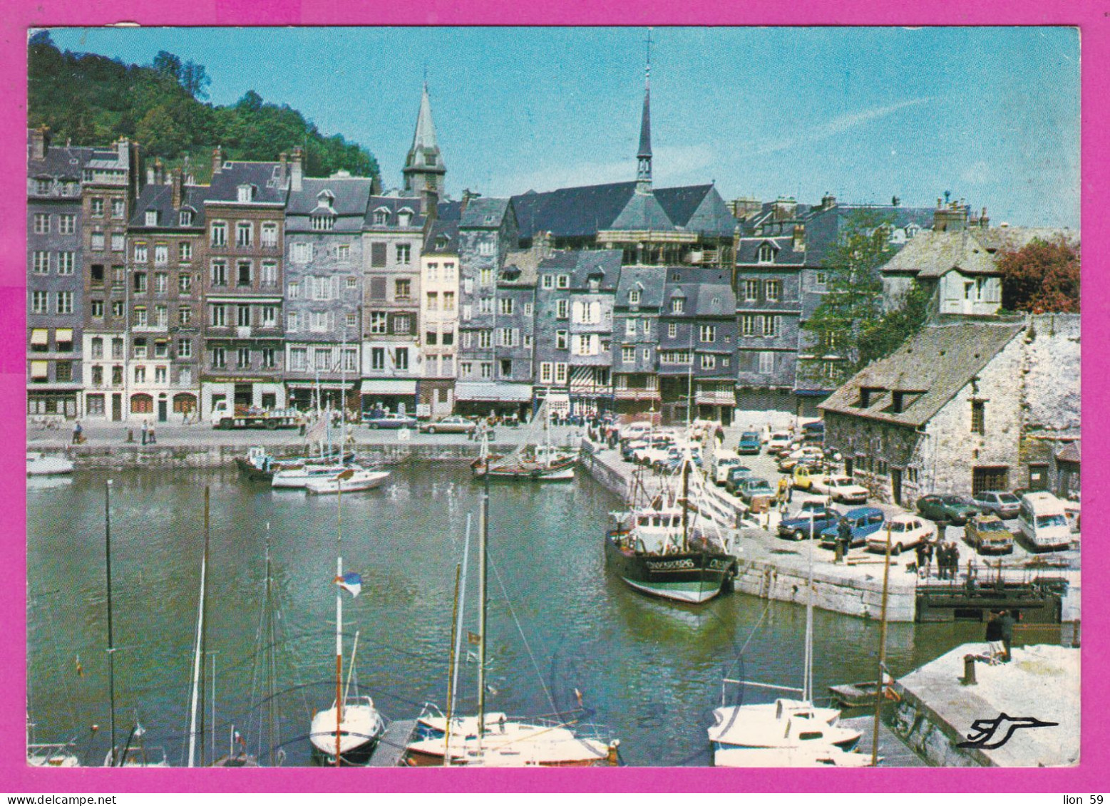 294214 / France - Normandie , HONFLEUR PC 1985 Serres-Caste USED 1.80+1.80 Fr. Liberty Of Gandon , Flamme HONFLEUR  Norm - 1982-1990 Liberty Of Gandon