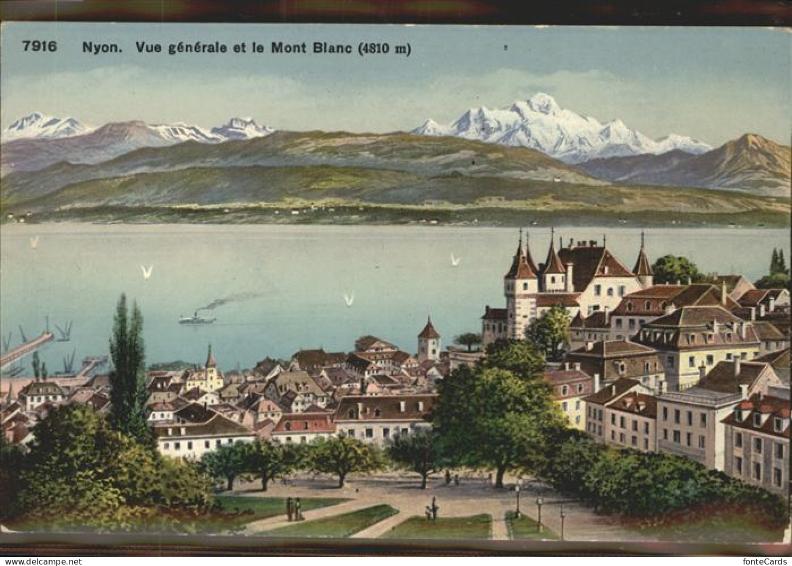 11305029 Nyon VD Vue Generale Lac Leman Et Le Mont Blanc Schloss Nyon - Autres & Non Classés