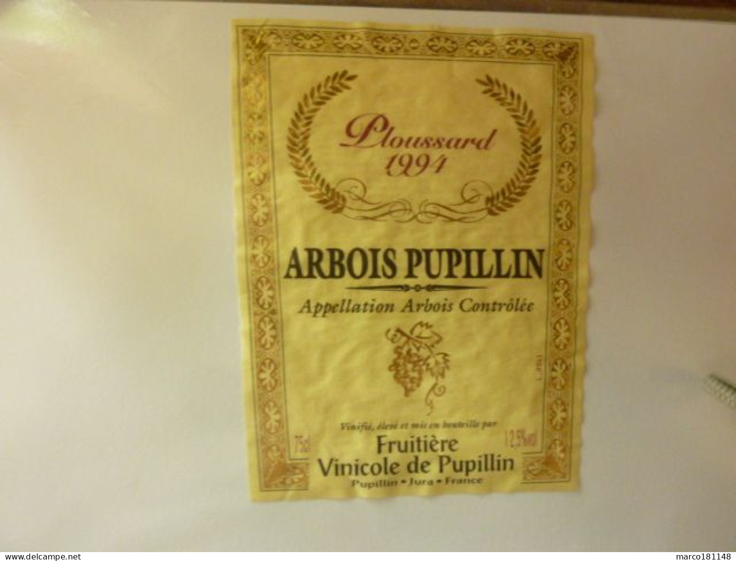 ARBOIS PUPILLIN - Ploussard - 1994 - Fruitière Vinicole - Vino Rosso