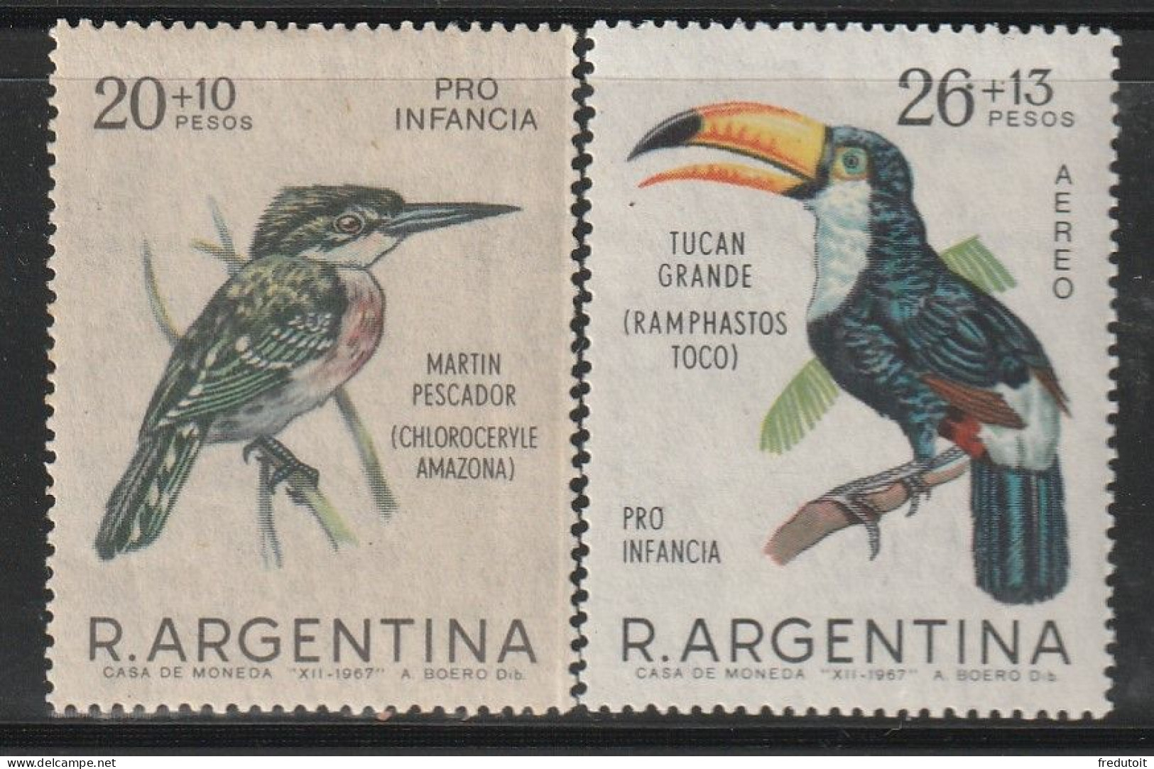 ARGENTINE - N°804+PA N°122 ** (1968) Oiseaux - Ungebraucht