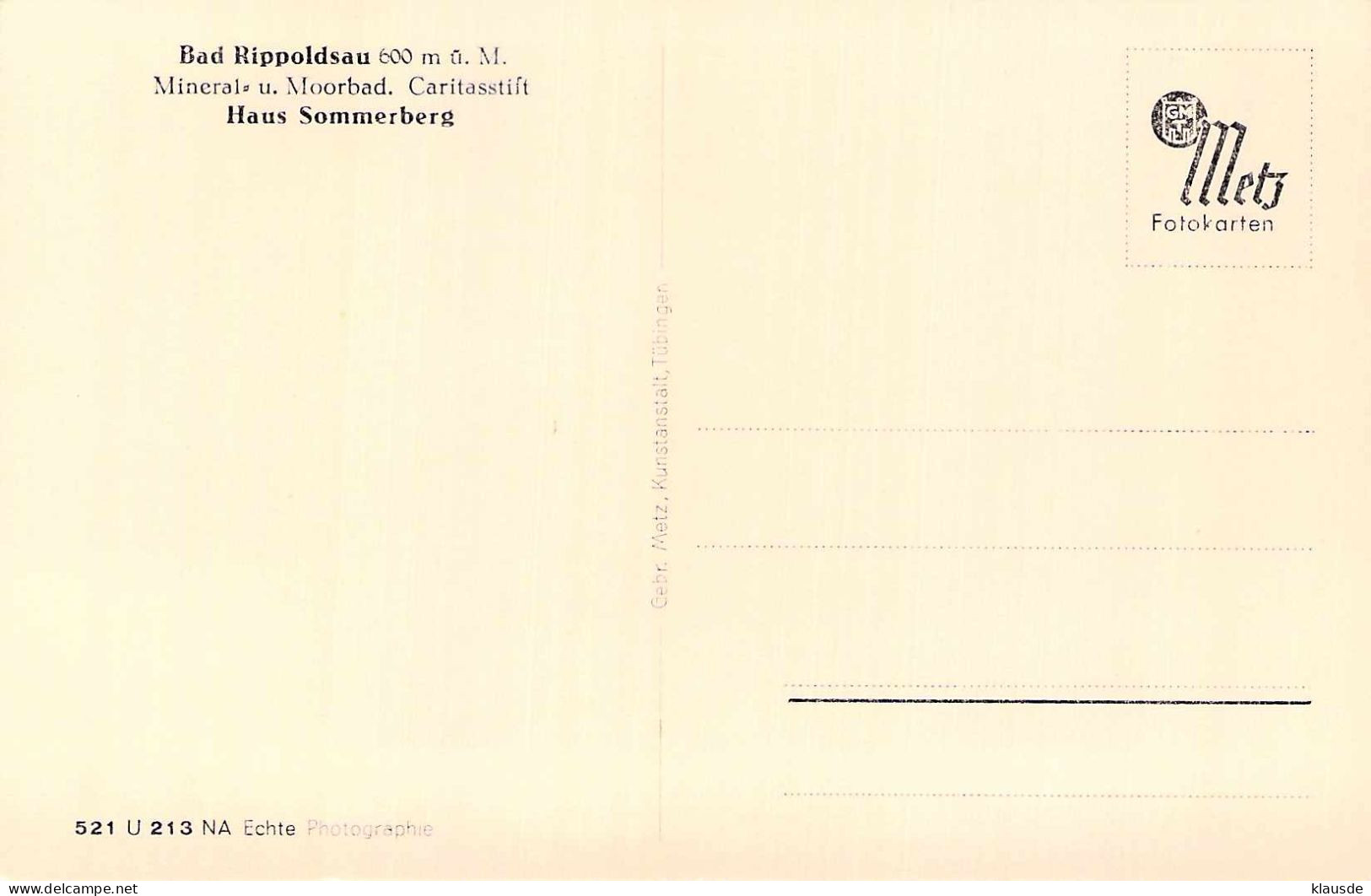 Bad Ripoldsau - Mineral U.Moorbad,Caritasstift-Haus Sommerberg - Bad Rippoldsau - Schapbach