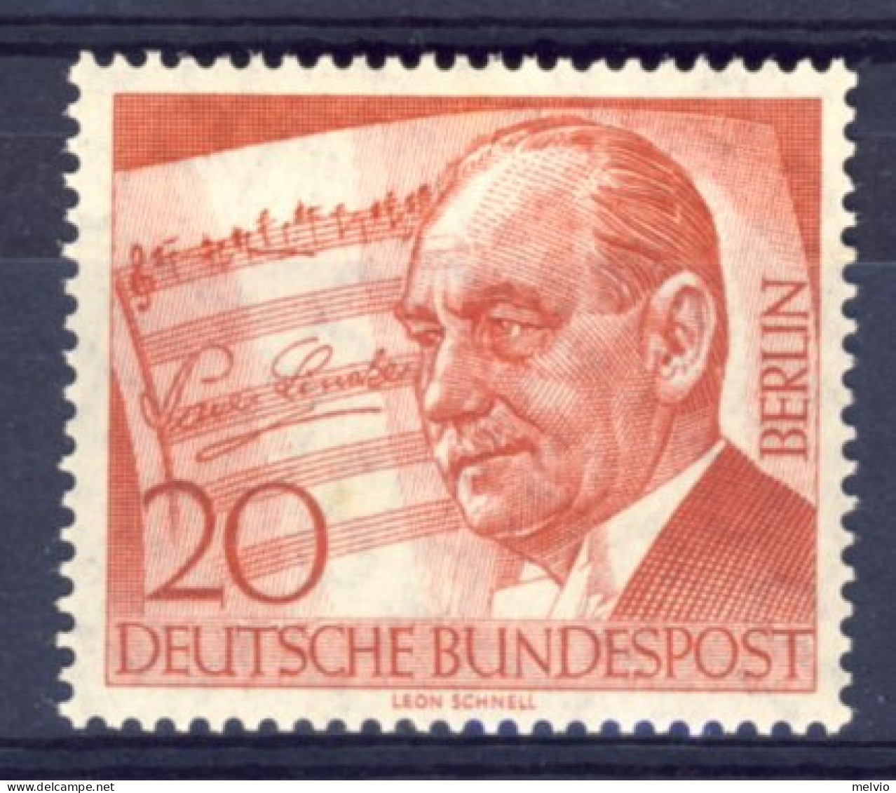 1956-Germania (MNH=**) 1 Valore Compositore Leon Schnell - Nuevos