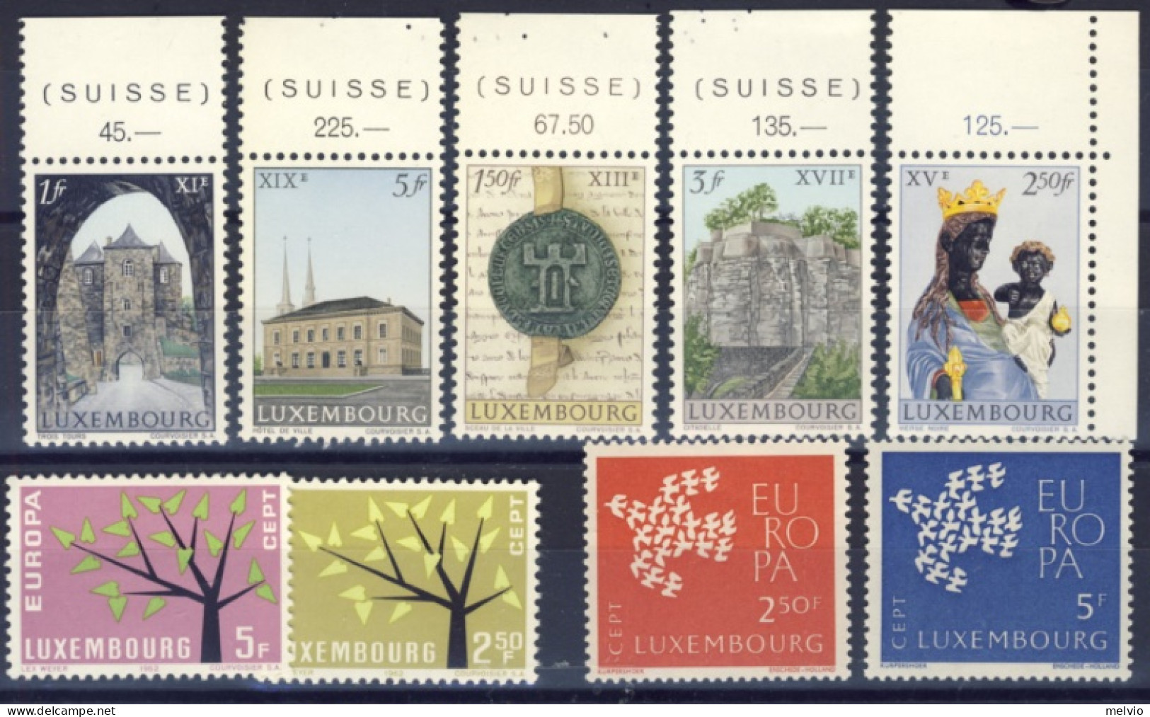 1961/63-Lussemburgo (MNH=**) 3 Serie 9 Valori Europa, Millenario Della Città Di  - Andere & Zonder Classificatie