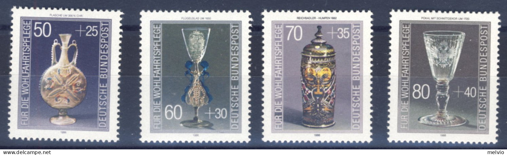 1986-Germania (MNH=**) S.4v."Antichi Oggetti In Vetro" - Other & Unclassified