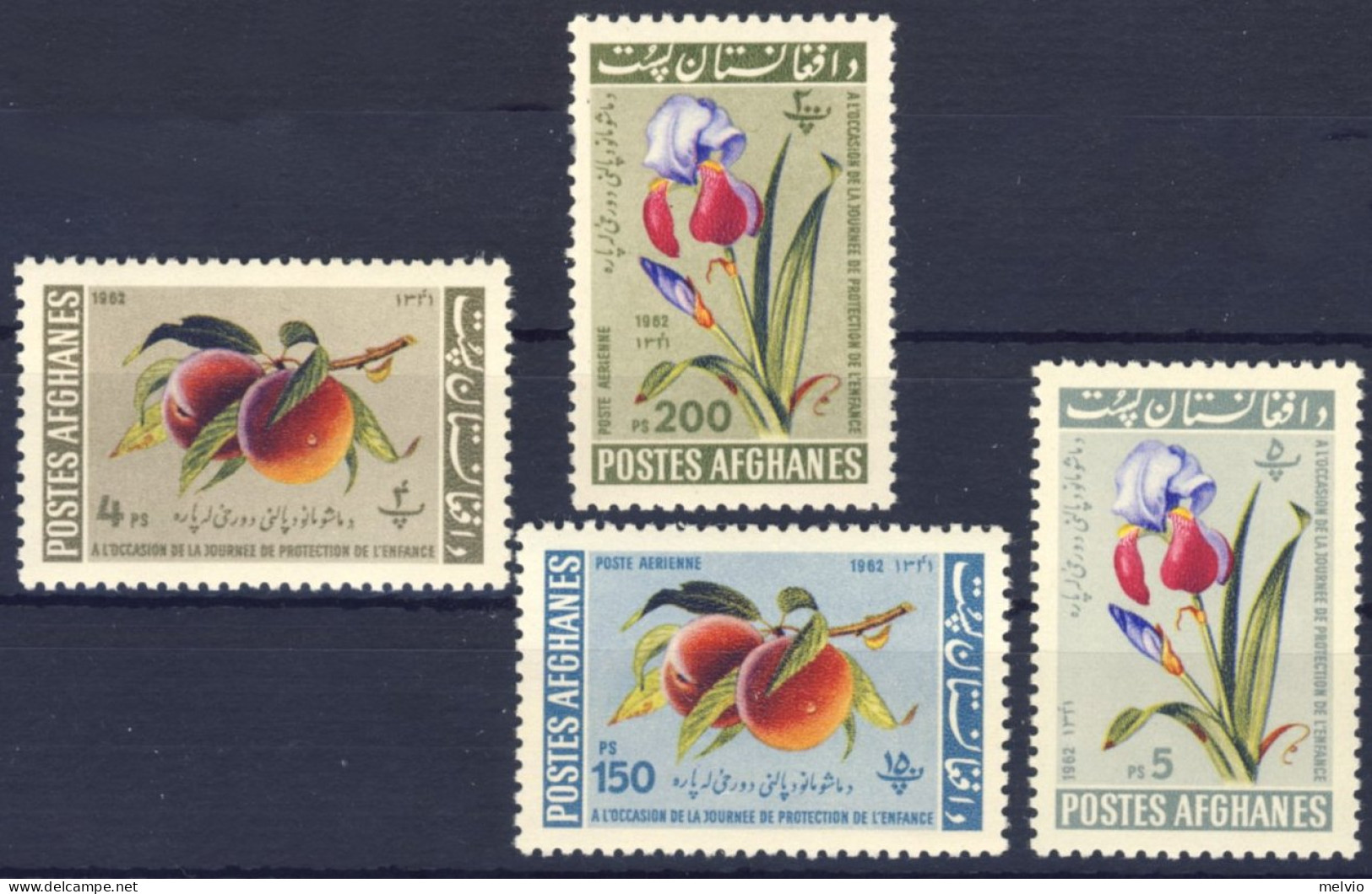 1962-Afghanistan (MNH=**) Serie 4 Valori Flora - Afghanistan