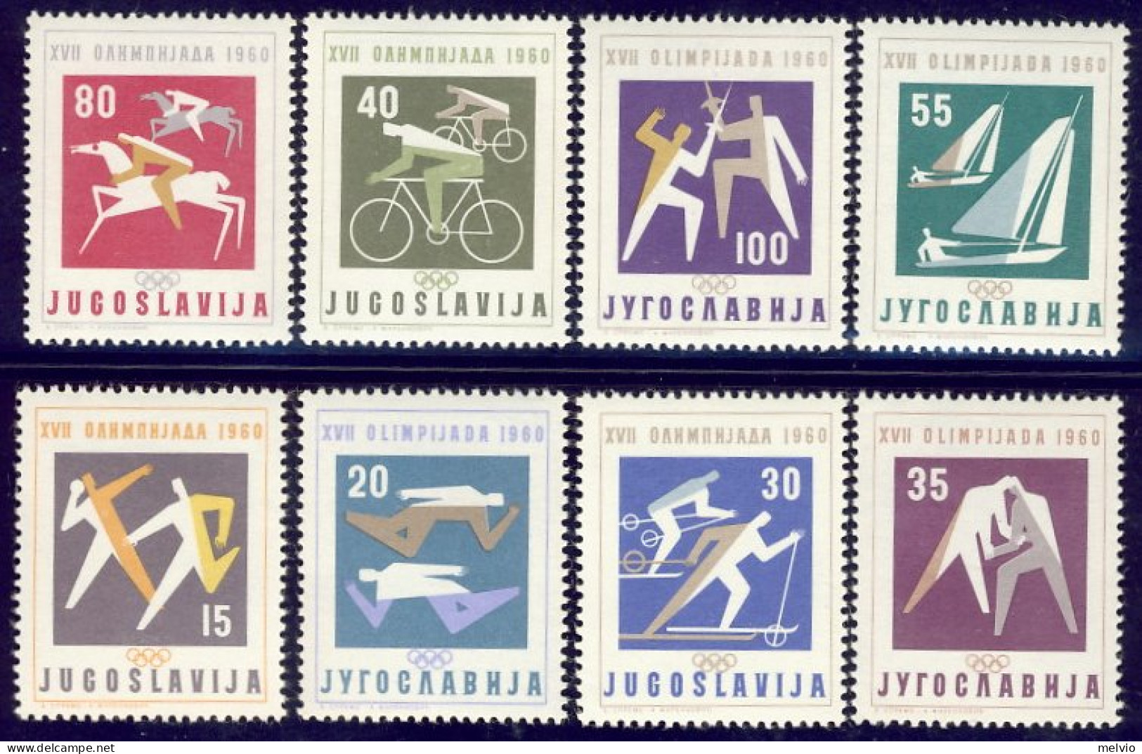 1960-Jugoslavia (MNH=**) S.8v." Olimpiadi Di Roma" - Autres & Non Classés