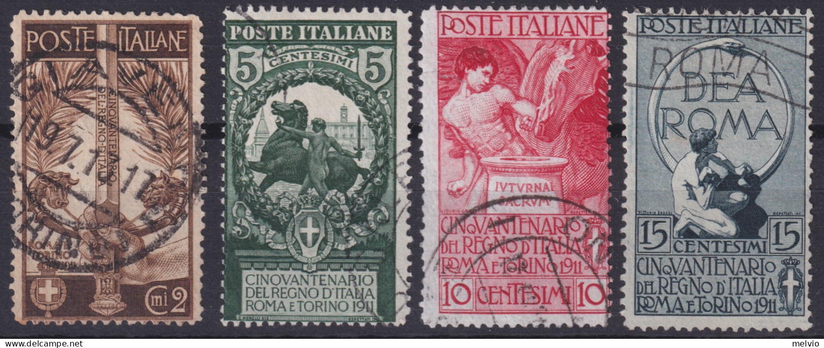 1911-Italia (O=used) S.4 V. 50^ Unita' D'Italia - Ungebraucht