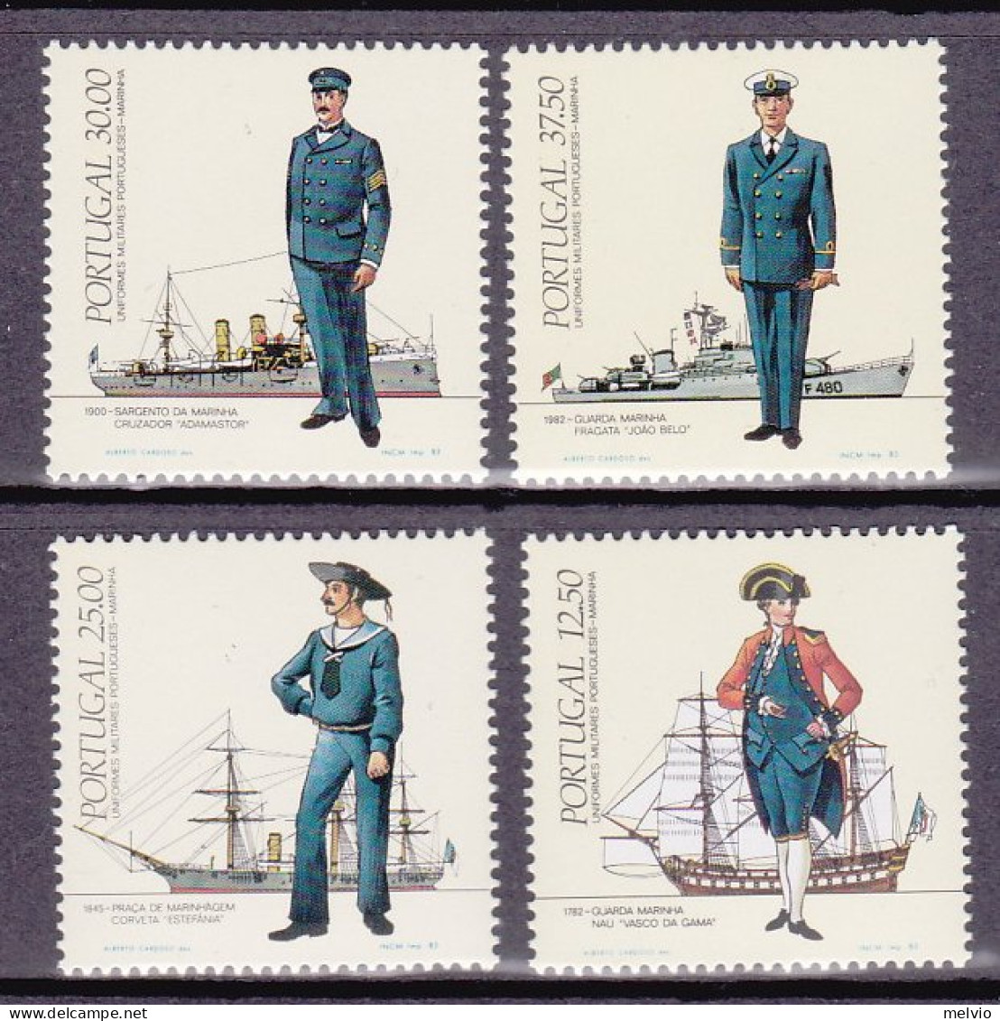 1983-Portogallo (MNH=**) S.4v."Uniformi Militari" - Sonstige & Ohne Zuordnung