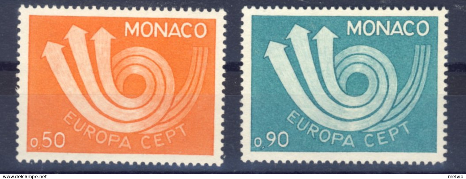 1973-Monaco (MNH=**) Serie 2 Valori Europa - Other & Unclassified