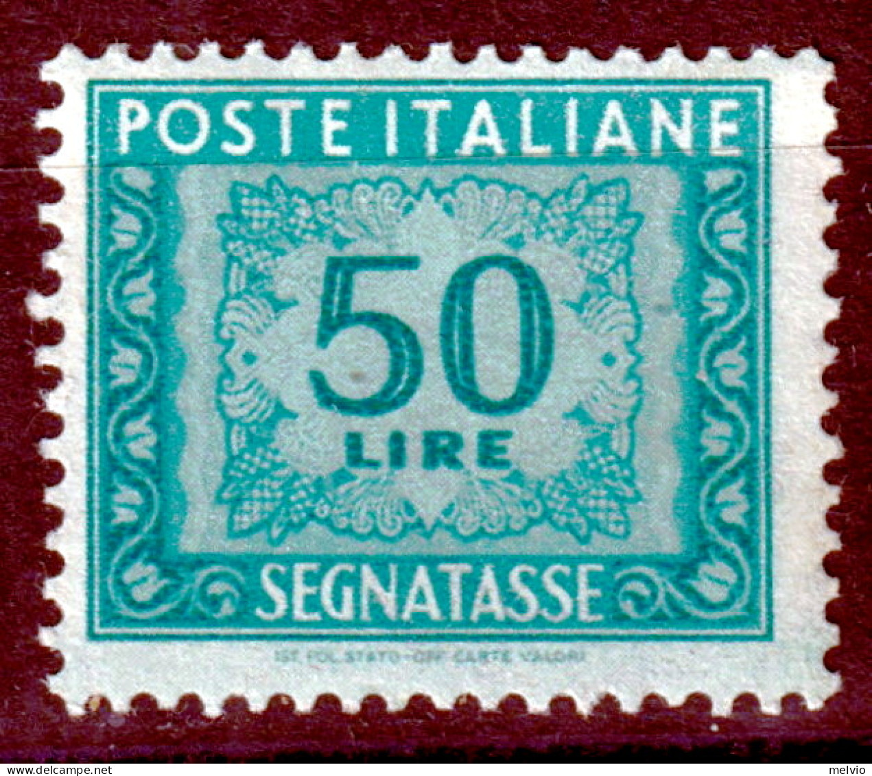 1947 (MNH=**) Segnatasse Lire 50 Filigrana Ruota Nuovo Gomma Originale Ed Integr - Postage Due